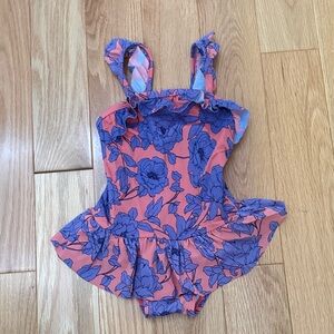 Janie and Jack Pink and Blue Kids Swim One Piece